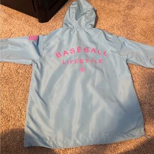 Youth Baseball Lifestyle 101 Light Blue Hooded Windbreaker